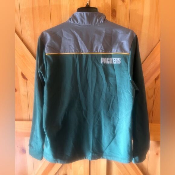 GREENBAY PACKERS FOOTBALL TRACK JACKET MENS Medium MAJESTIC THERMABASE NFL - Picture 3 of 3
